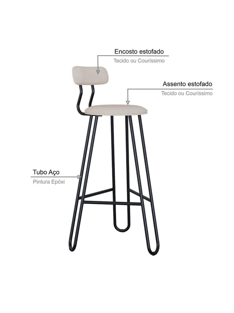Banqueta Alta Ginger Areia Light City
