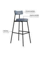 Banqueta Alta Stout Com 4 Unidades BQST75104 Cinza Corriente