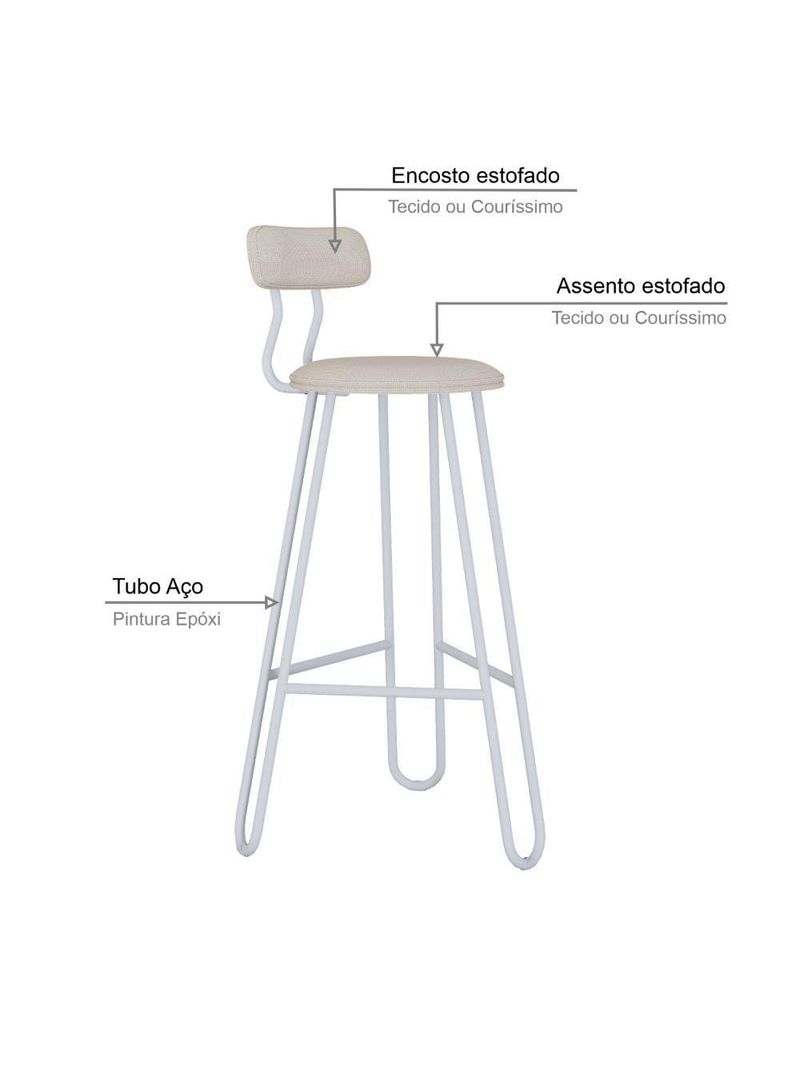 Banqueta Alta Ginger Areia Light City