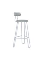 Banqueta Alta Ginger Courino Saturno Off White