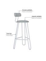 Banqueta Alta Ginger Courino Saturno Off White