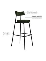 Banqueta Alta Stout BQST7510 Boucle Verde Alga