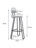 Banqueta Alta Ginger Courino Saturno Off White