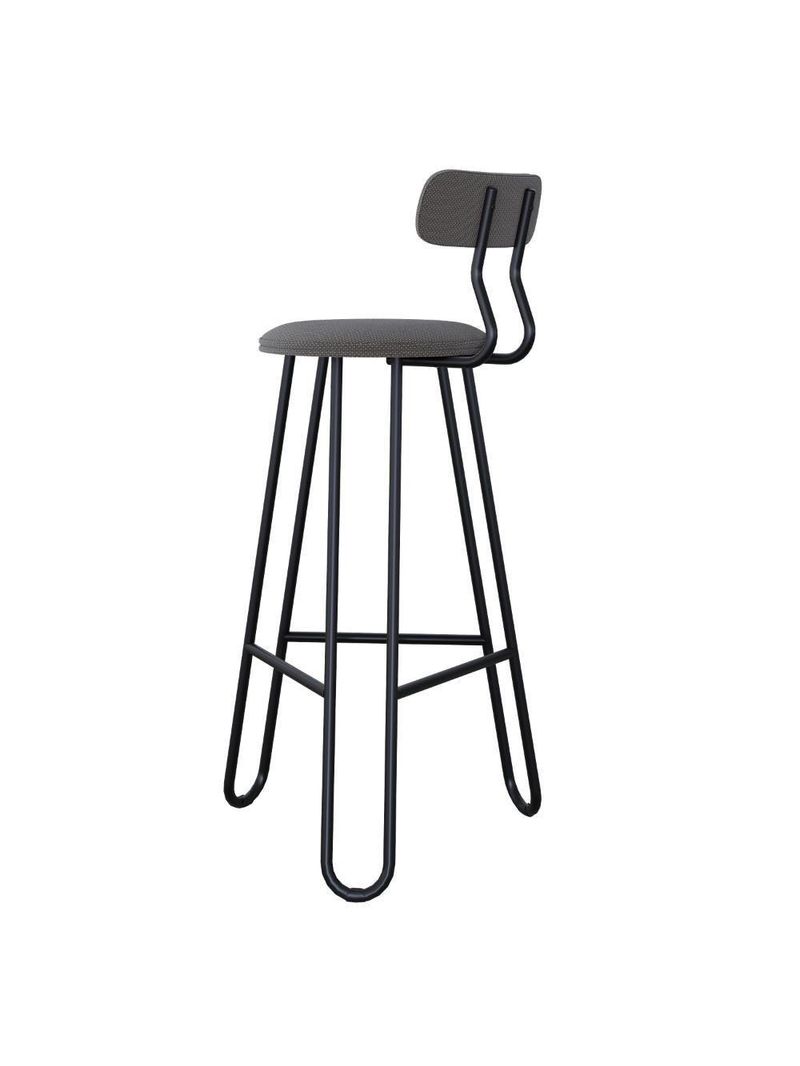 Banqueta Alta Ginger Com Encosto Fendi Cinza City