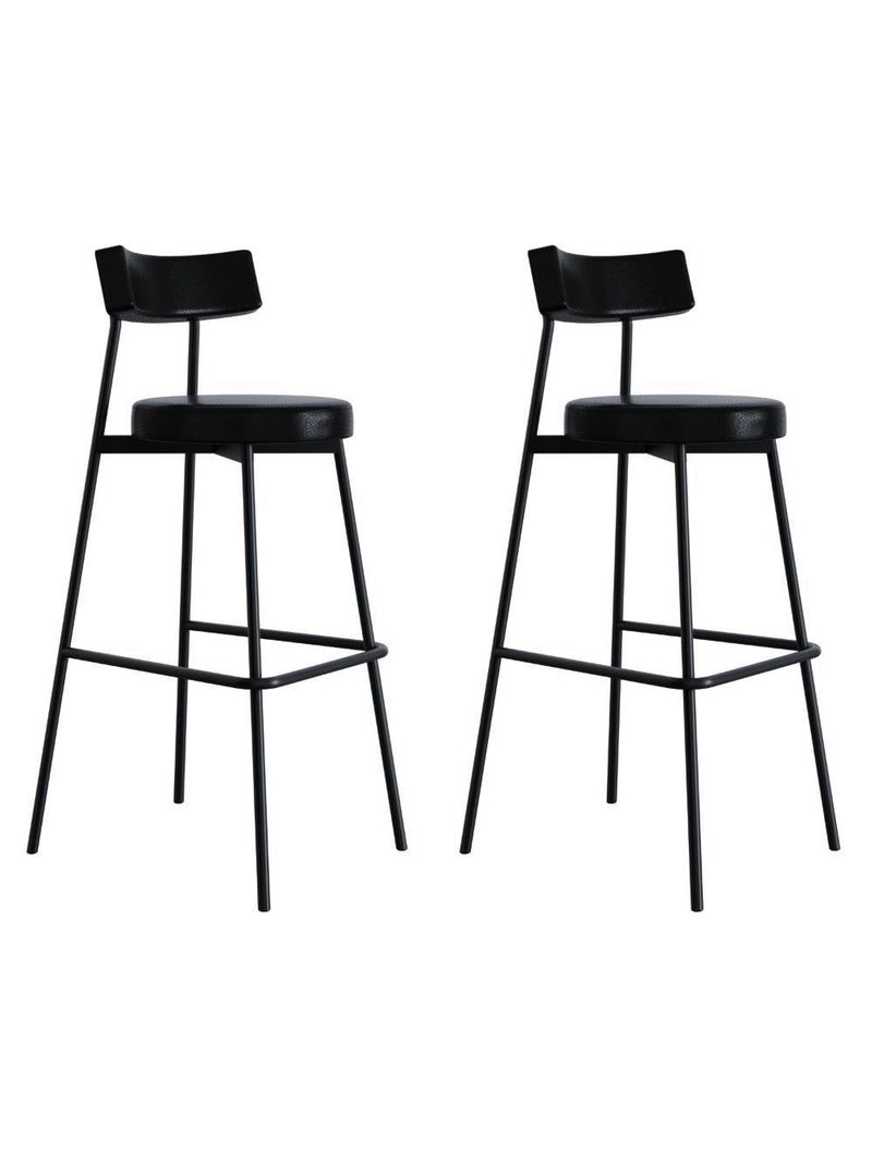 Banqueta Alta Stout Ae: 100 / Aa: 75cm C/02 Un Courino Preto Courino Preto