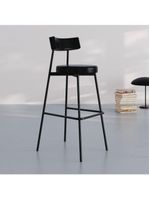 Banqueta Alta Stout Ae: 100 / Aa: 75cm C/02 Un Courino Preto Courino Preto