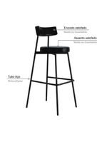 Banqueta Alta Stout Ae: 100 / Aa: 75cm C/02 Un Courino Preto Courino Preto