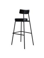 Banqueta Alta Stout Ae: 100 / Aa: 75cm C/02 Un Courino Preto Courino Preto