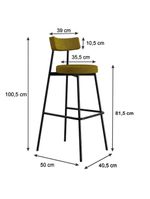Banqueta Alta Stout Ae: 100 / Aa: 75cm Bqst7510 Mostarda City Mostarda City