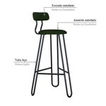 Banqueta Alta Ginger Verde Musgo City
