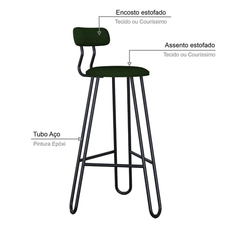 Banqueta Alta Ginger Verde Musgo City