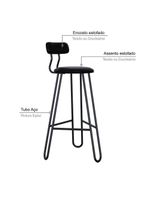 Banqueta Alta Ginger Courino Preto