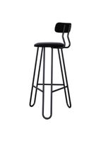 Banqueta Alta Ginger Com Encosto Courino Preto