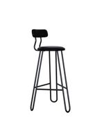 Banqueta Alta Ginger Com Encosto Courino Preto