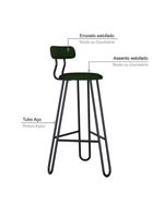 Banqueta Alta Ginger Com Encosto Verde Musgo City