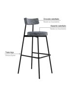 Banqueta Alta Stout Ae: 100 / Aa: 75cm Bqst7510 Névoa Prata City Névoa Prata City