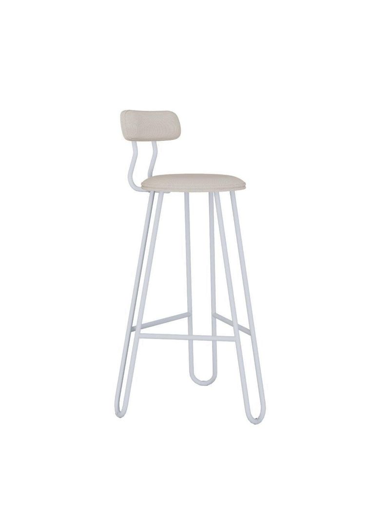 Banqueta Alta Ginger Com Encosto Areia Light City
