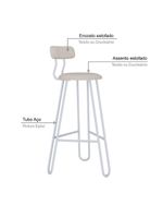 Banqueta Alta Ginger Com Encosto Areia Light City