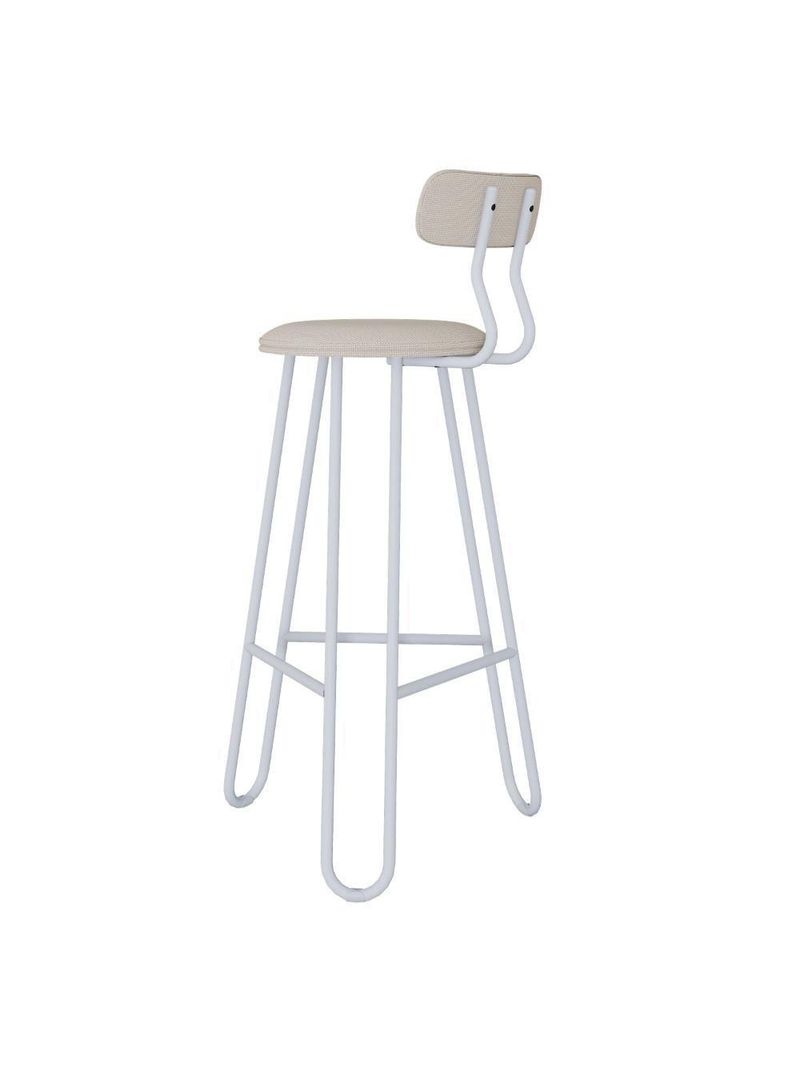 Banqueta Alta Ginger Com Encosto Areia Light City