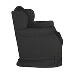 Poltrona Amamentação Com Balanço E Puff Luxo Suede Manuela Preto