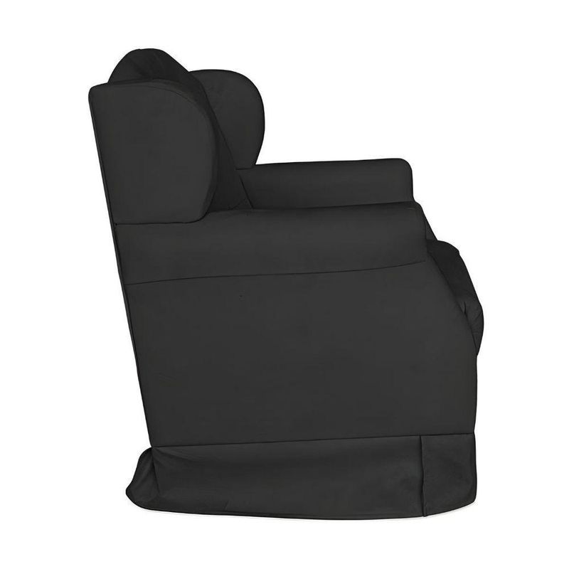 Poltrona Amamentação Com Balanço E Puff Luxo Suede Manuela Preto