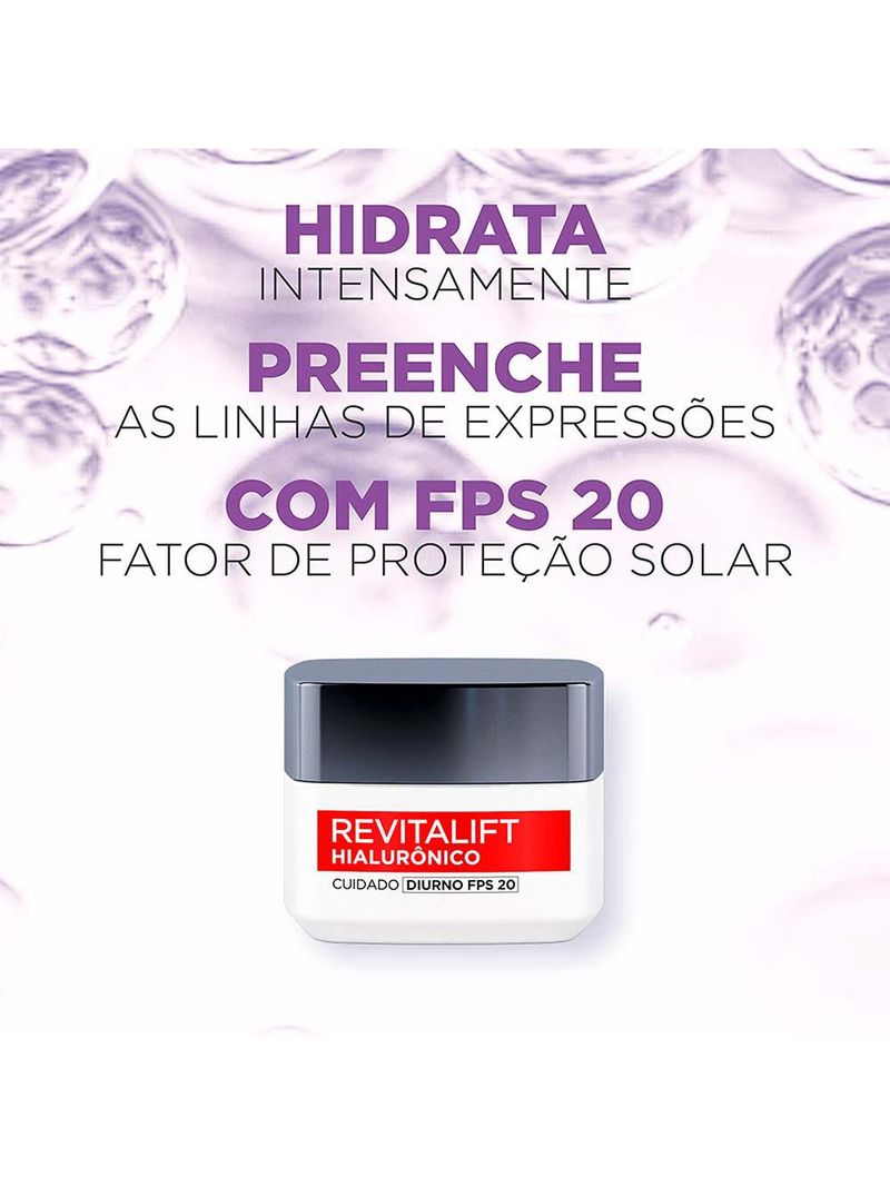 L’oréal paris kit – revitalift hialurônico diurno fps20 + noturno + creme de tratamento longo dos sonhos + creme de pentear