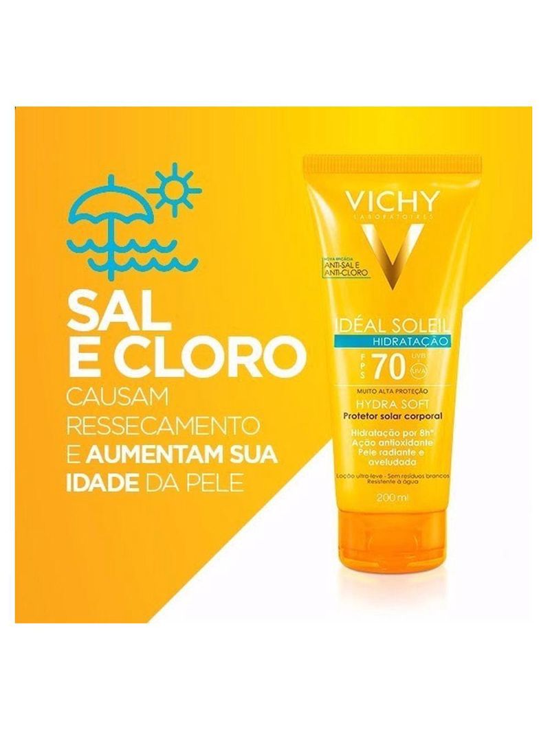Protetor solar vichy - idéal soleil hydrasoft fps70