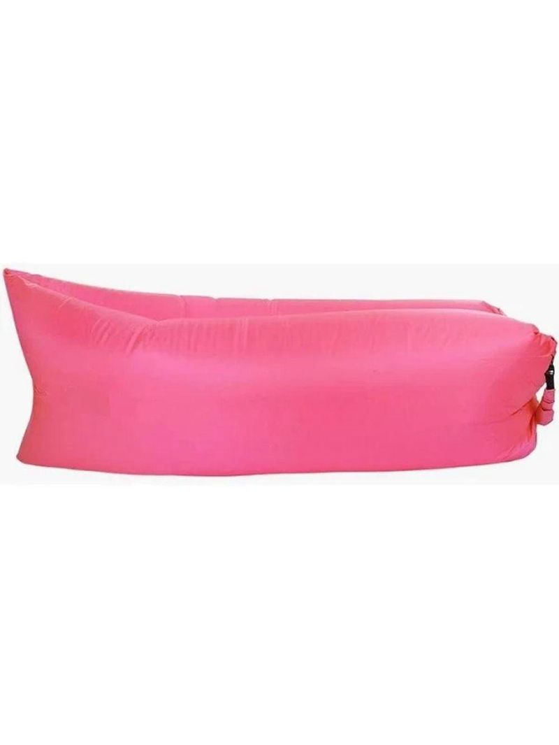 Sofá Inflável De Ar Puff Impermeável Praia Camping Rosa