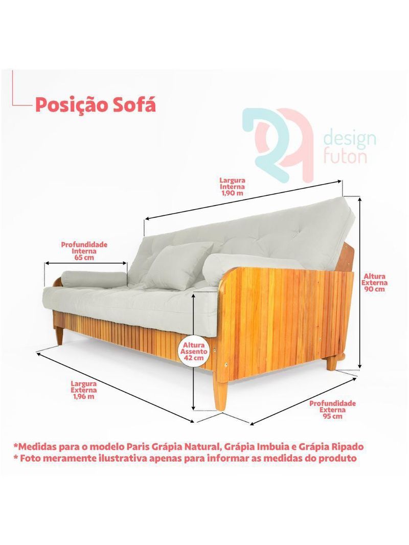 Sofá Cama Paris Ripado Branco Sarja Amarelo Madeira Nobre
