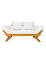 Sofá Japão Futon Acquablock Madeira Nobre Natural - Branco Off