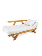 Sofá Japão Futon Acquablock Madeira Nobre Natural - Branco Off