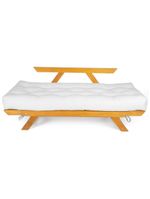Sofá Japão Futon Acquablock Madeira Nobre Natural - Branco Off