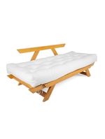 Sofá Japão Futon Acquablock Madeira Nobre Natural - Branco Off
