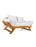 Sofá Japão Futon Acquablock Madeira Nobre Natural - Branco Off