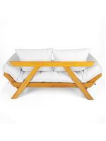 Sofá Japão Futon Acquablock Madeira Nobre Natural - Branco Off