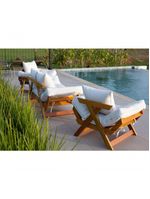 Sofá Japão Futon Acquablock Madeira Nobre Natural - Branco Off