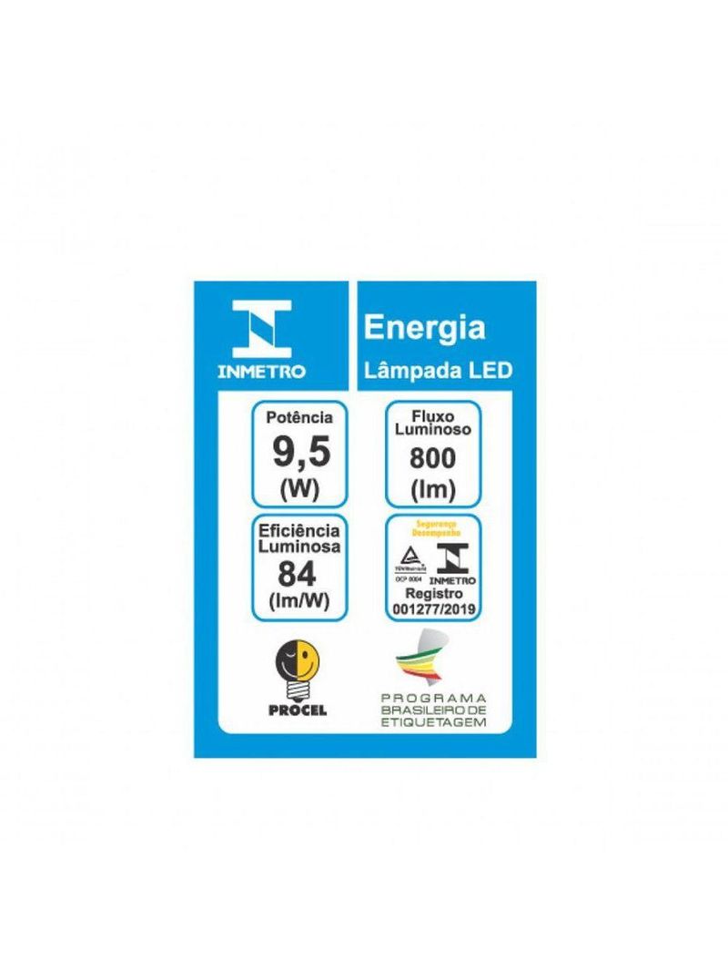 Lâmpada Led Globo 100 E27 3000k 9,5w - Taschibra