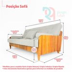 Sofá Cama Paris Ripado Branco Sarja Cinza Madeira Nobre