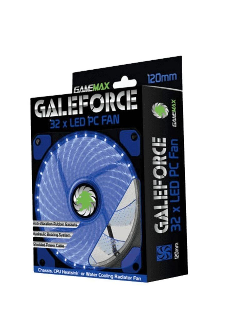 Fan Gamemax Para Pc Gamer Gf12b 12cm Azul 32 Led