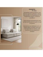 Sofá Ilha Modulado 230cm Divan Boucle Suave Bege Claro Com Pés Em Madeira Linha Premium