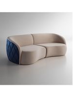 Sofá Organico Modulado Bipartido Curvo 288cm 3 Lugares Viena Linha Premium Veludo E Courino