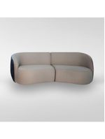 Sofá Organico Modulado Bipartido Curvo 288cm 3 Lugares Viena Linha Premium Veludo E Courino