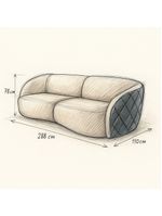 Sofá Organico Modulado Bipartido Curvo 288cm 3 Lugares Viena Linha Premium Veludo E Courino