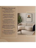 Sofá Organico Modulado Bipartido Curvo 318cm 3 Lugares Viena Linha Premium Veludo E Courino