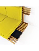 Sofá 2 Lugares Xangai Madeira Nobre Amarelo Sala Moderna