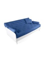 Sofá Cama Paris Ripado Branco Acquablock Azul Royal Nobre