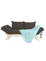 Sofá Japão Futon Acquablock Chumbo Em Madeira Maciça