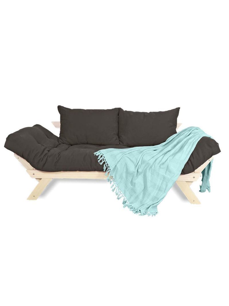 Sofá Japão Futon Acquablock Chumbo Em Madeira Maciça