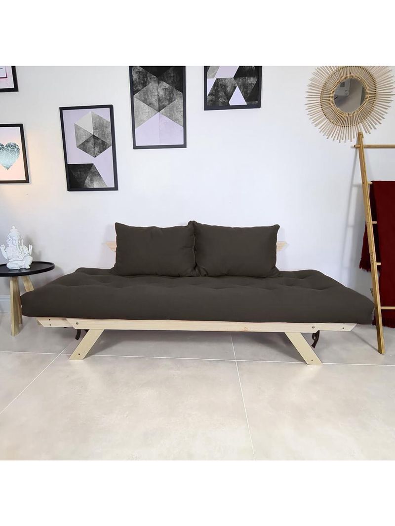 Sofá Japão Futon Acquablock Chumbo Em Madeira Maciça