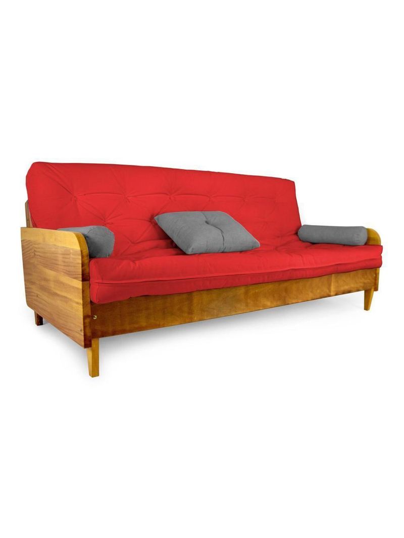 Sofá Cama Paris Acquablock Vermelho Em Madeira Maciça Alto Padrão